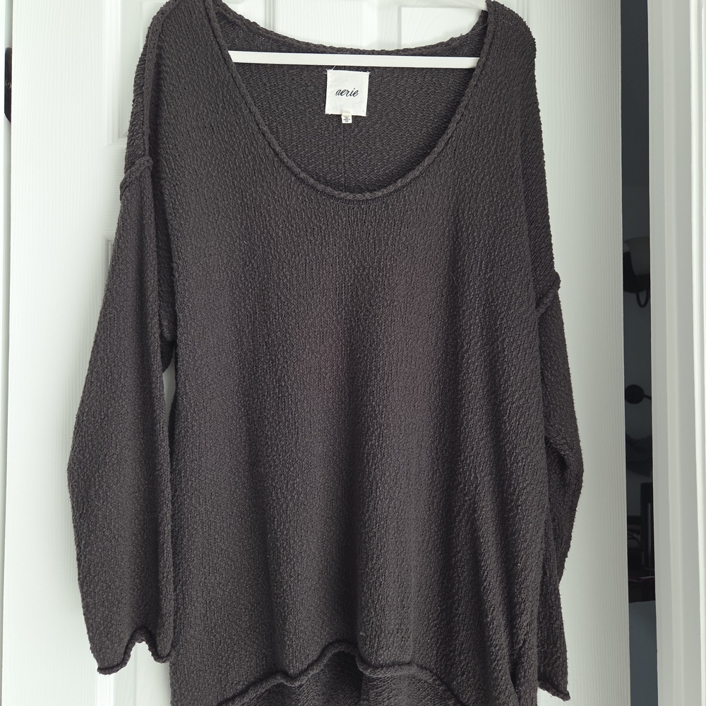 Aerie Women's Charcoal Scoop Neck Sweater